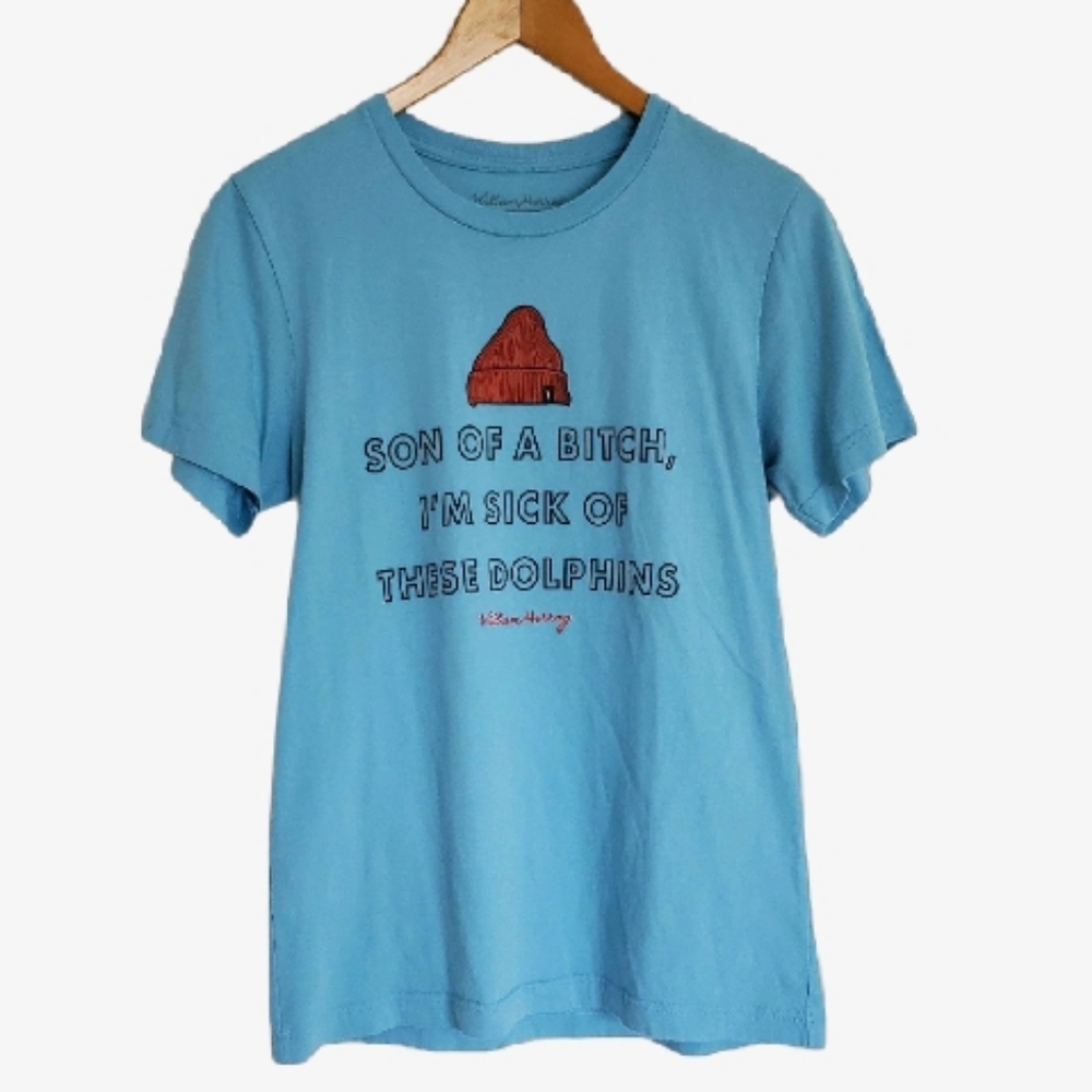 William Murray Golf Blue Funny Tshirt Tee Sick Of These Dolphins Life Aquatic